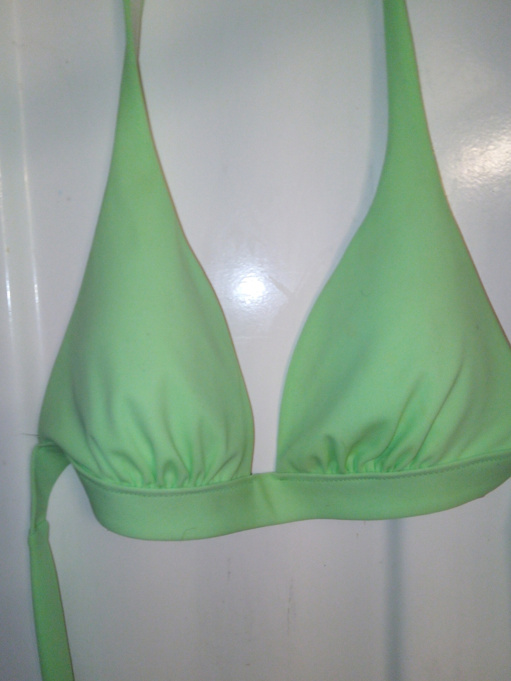 Victoria's Secret Lime Green Triangle Halter Bikini Top